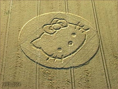 hello kitty cropcircle Hello Kitty crop circle in field