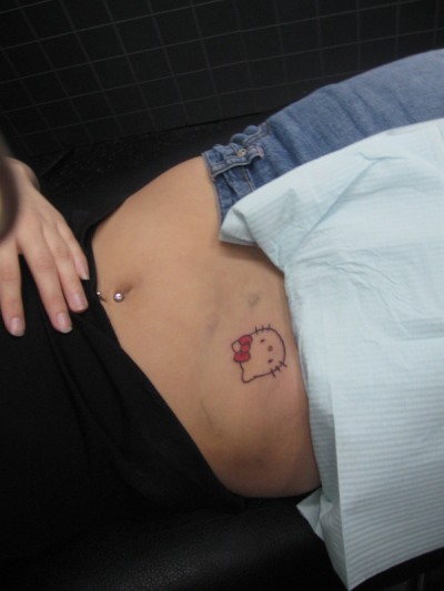 hello kitty belt line tattoo hello kitty belt line tattoo
