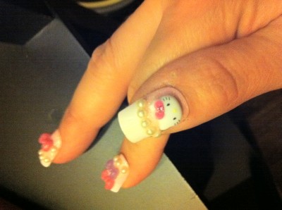 hello kitty fake finger nails hello kitty false finger nails