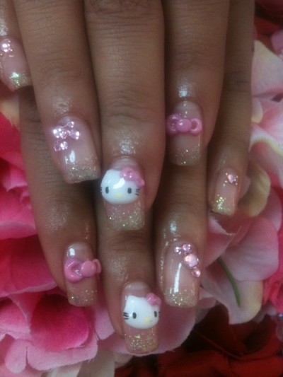 hello kitty finger nails hello kitty finger nails