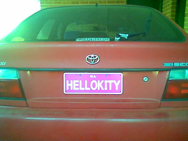 Hello Kitty Car License Plate 2