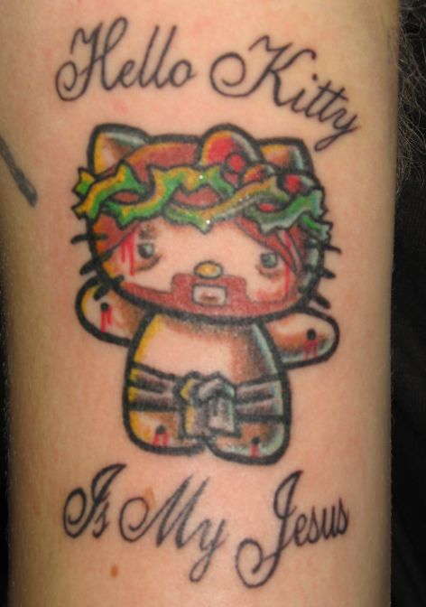 Thus the Hello Kitty Jesus tattoo