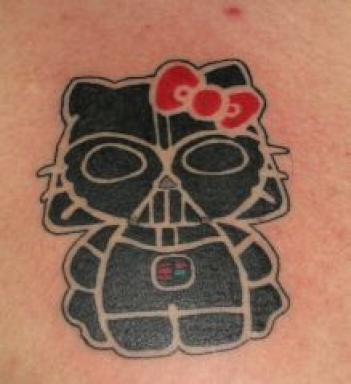 With a Hello Kitty Darth Vader and a Hello Kitty stormtrooper tattoo already