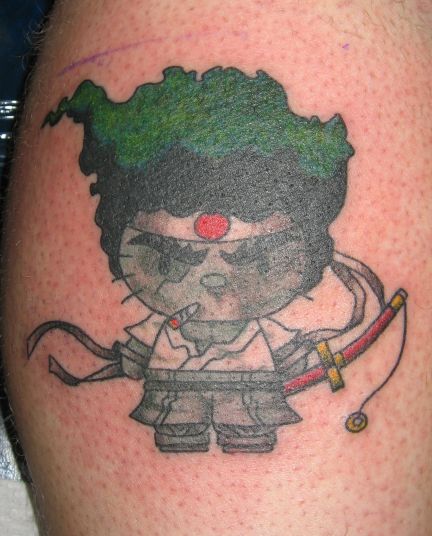 That is about all that can be said for the Hello Kitty Afro Samurai Tattoo: