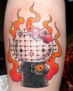 Hello Kitty pinhead tattoo