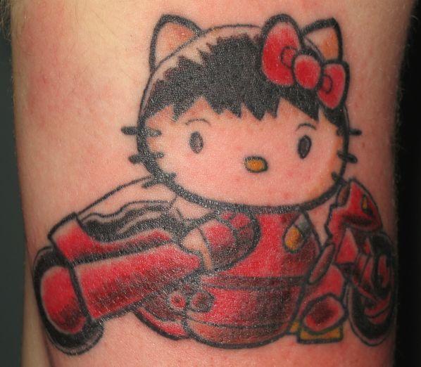  combine Hello Kitty and other anime characters into tattoos which only 