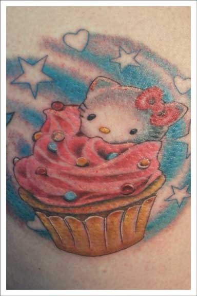 hello kitty cupcake tattoo