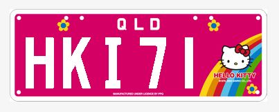 Hello Kitty Car License Plate 1