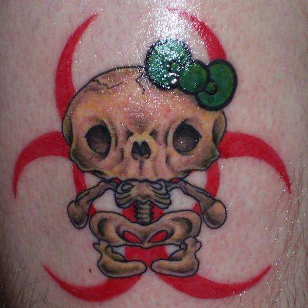 Well, a Hello Kitty skeleton tattoo with bow of course: