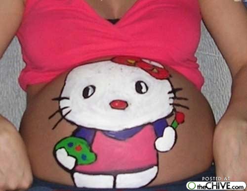 hello-kitty-pregnant-belly-art hello-kitty-pregnant-belly-art