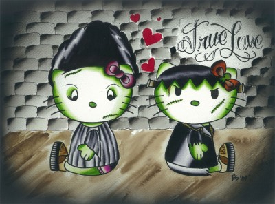 hello kitty Frankenstein painting