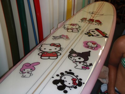 hello kitty longboard surfboard Hello Kitty longboard surfboard