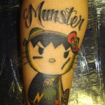 hello kitty munster tattoo
