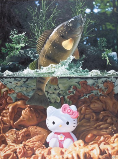 hello kitty river painting Hello Kitty river painting