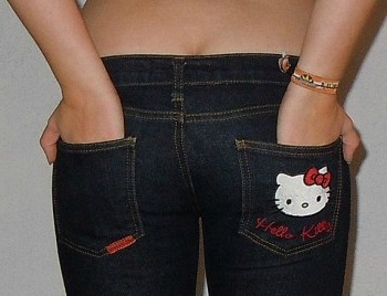 hello kitty jeans pocket Hello Kitty on the pocket of a pair of jeans