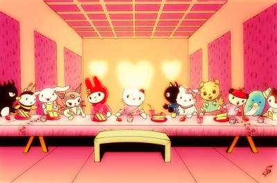 hello kitty last supper paining