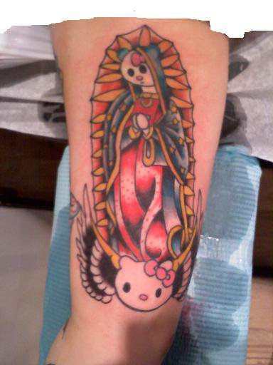 hello kitty virgin mary tattoo So the evil feline not only claims that she
