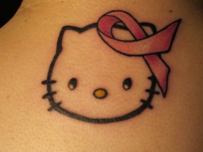 cancer tattoos. kitty breast cancer tattoo