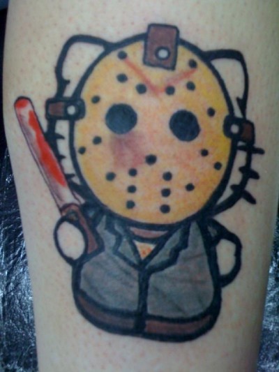 hello kitty Jason tattoo. And you thought that horror movies couldn't get 