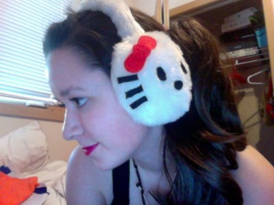 Hello Kitty Face Painting. Hello Kitty Ear Muffs