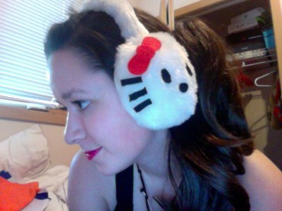 hello kitty ear muff girl