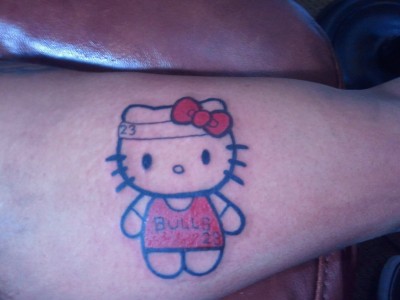 hello kitty Michael Jordan tattoo tribute