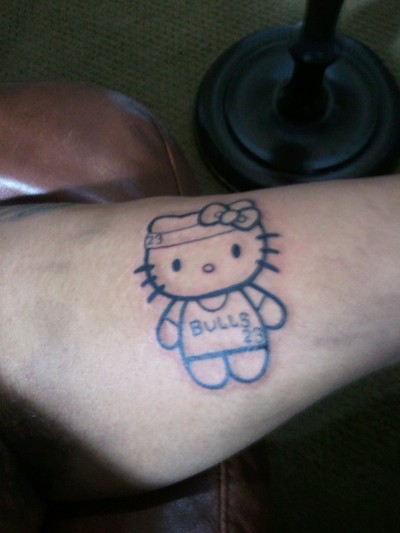 hello kitty Michael Jordan tattoo tribute