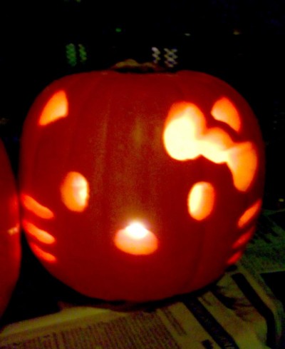 Halloween pumpkin Halloween pumpkin with Hello Kitty face