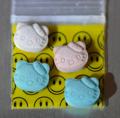 hello kitty ecstasy Ecstasy pills shaped as Hello Kitty