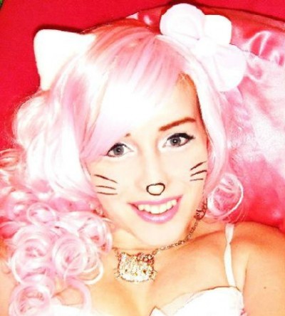 hello kitty pink hair costume Hello Kitty Halloween pink hair costume