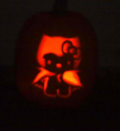 hello kitty vampire pumpkin Hello Kitty Halloween vampire pumpkin jack o lantern