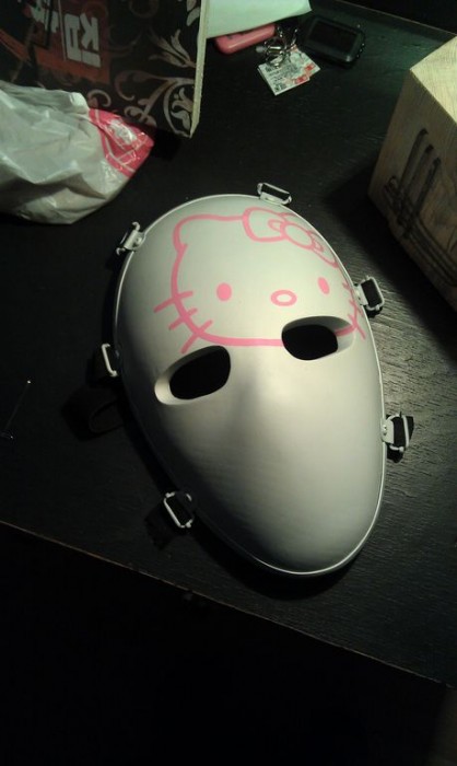 strange bullet proof mask Hello Kitty bullet proof mask