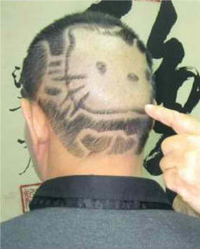 Hello Kitty haircut face Hello Kitty haircut face
