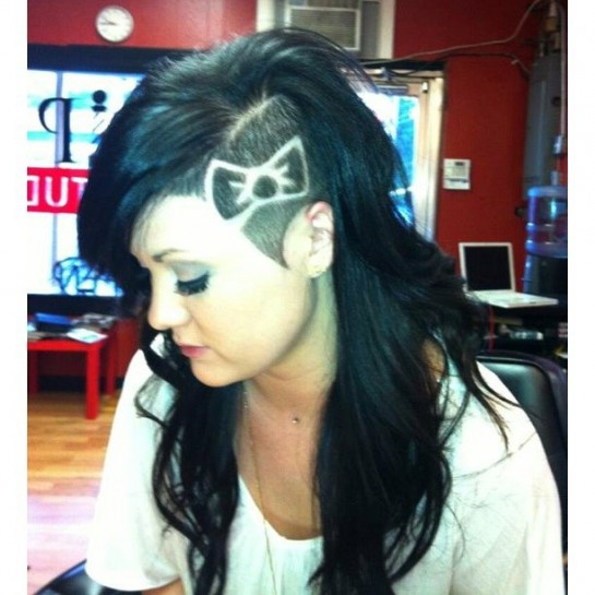 Hello Kitty bow haircut