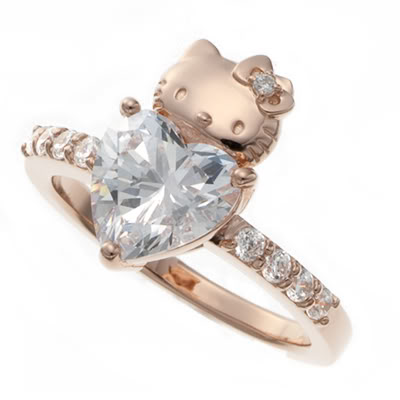 Hello Kitty gold diamond ring