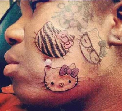 hello kitty face tattoos three hello kitty face tattoos