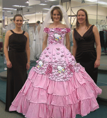 Hello Kitty pink wedding dress