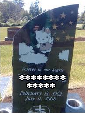 Hello Kitty headstone cemetery